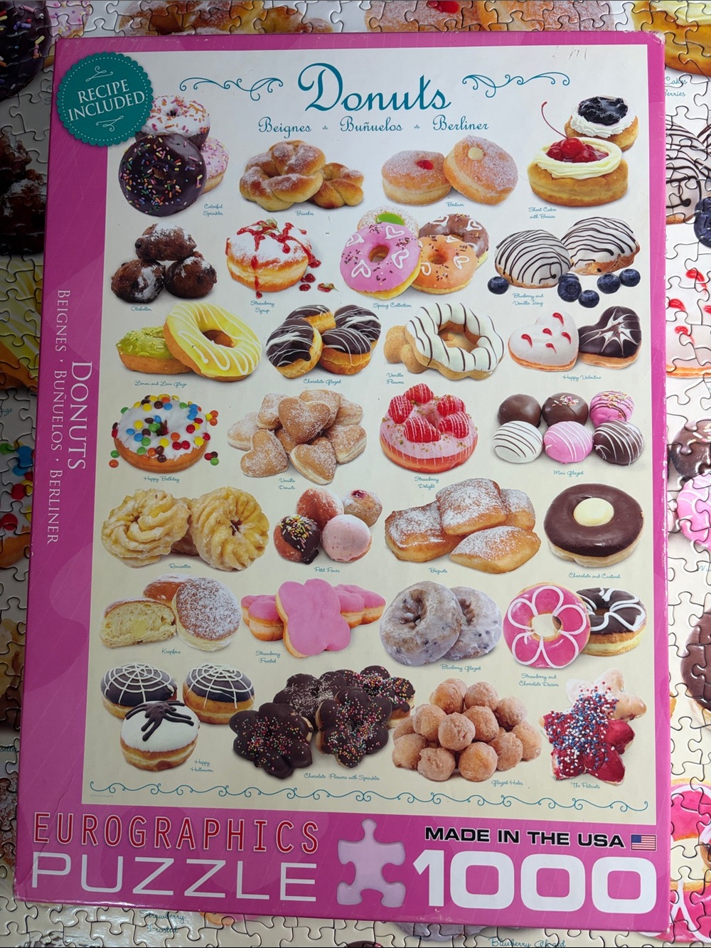 🧩 1000 Piece Eurographics “Donuts”. Mouthwatering! Complete.